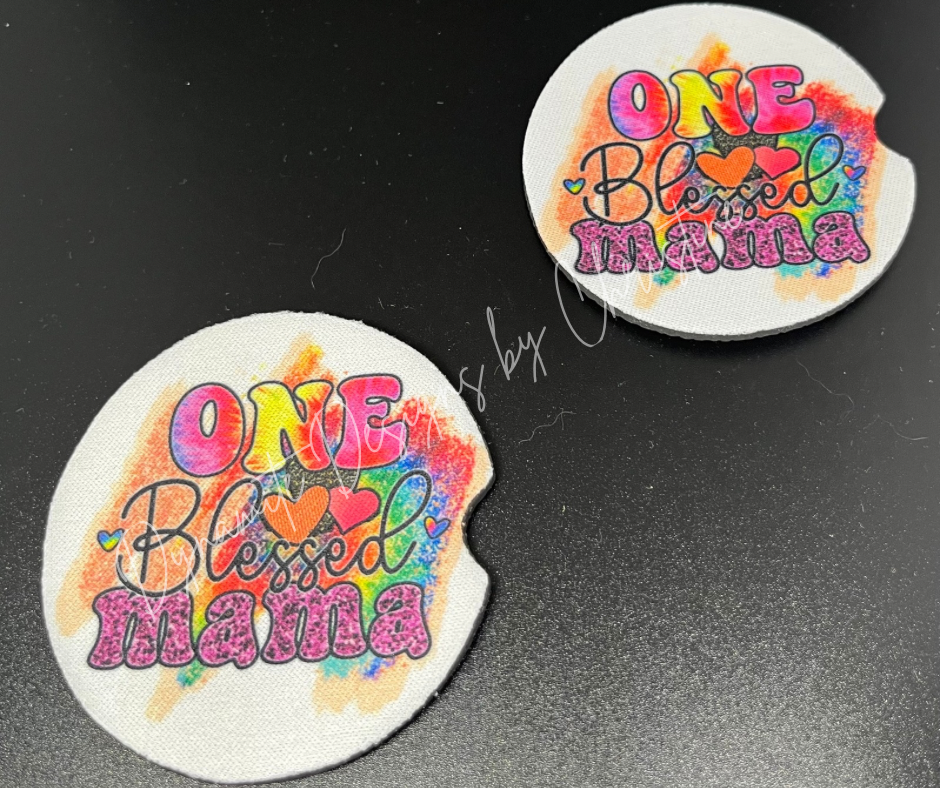 One Blessed Mama - Car Coasters