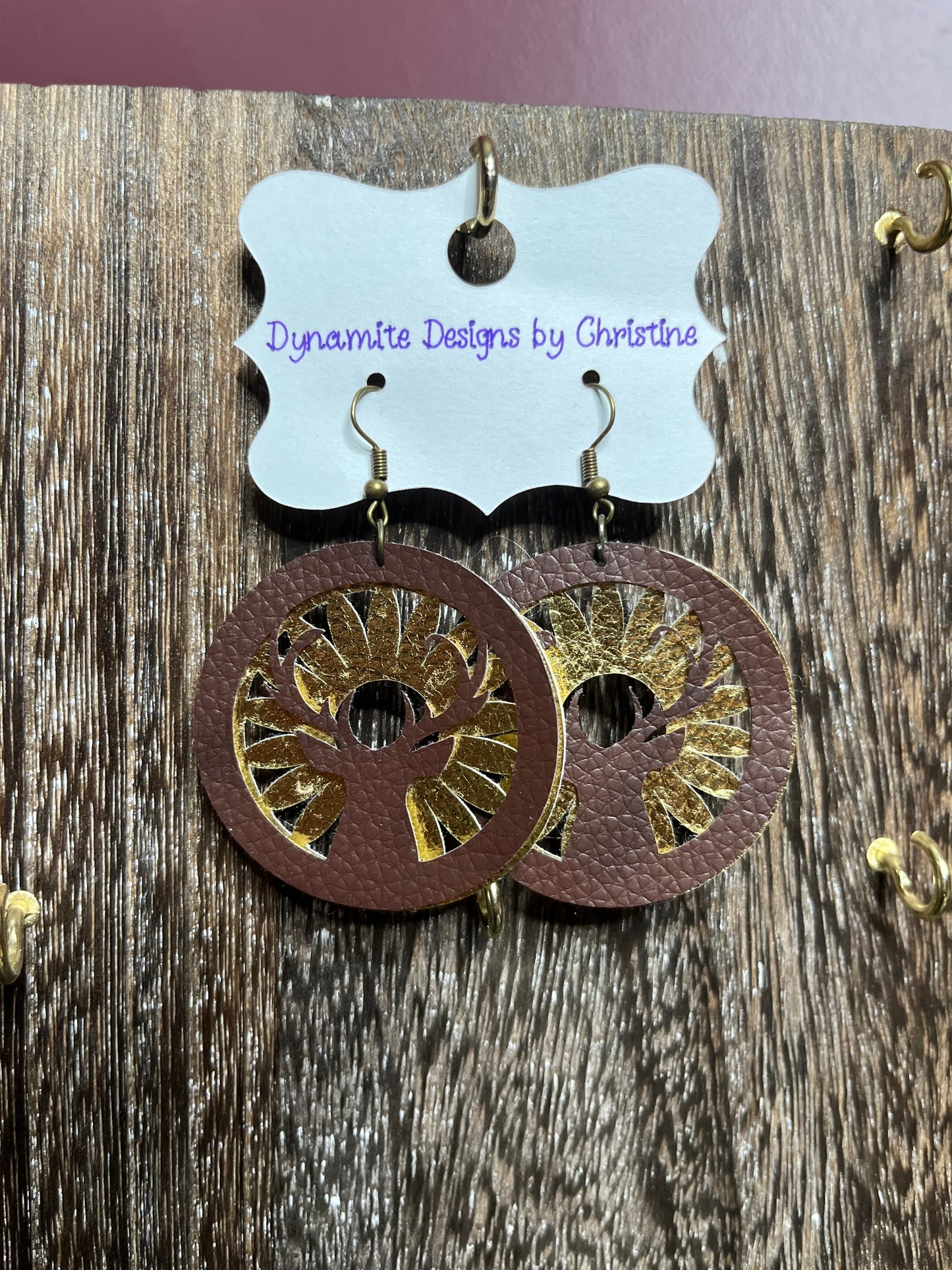 Deer Sunflower Earrings