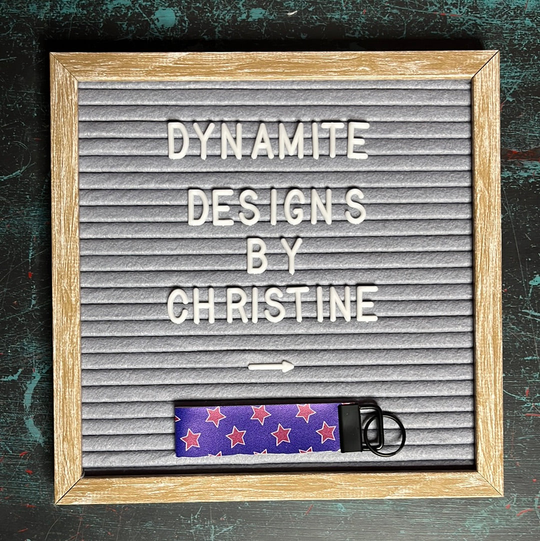 Stars Faux Leather Keyfob